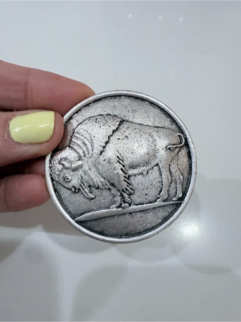 SILVER METAL BUFFALO SLIDER